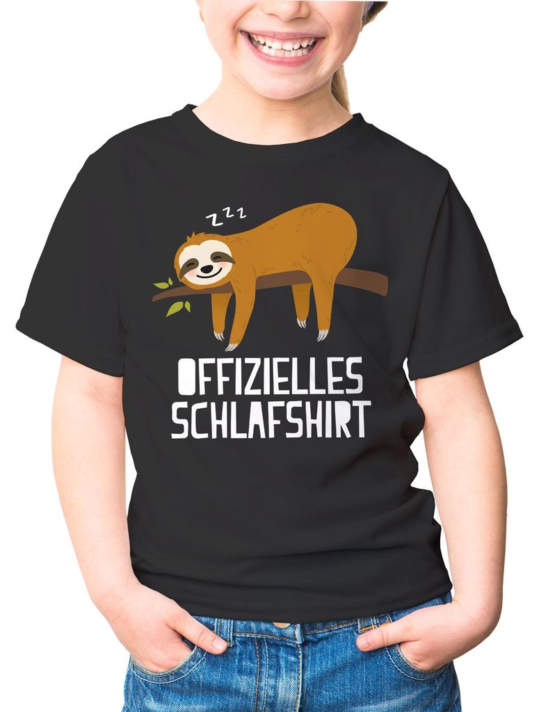 Kinder T-Shirt Mädchen Offizielles Schlafshirt Faultier Produktbild 