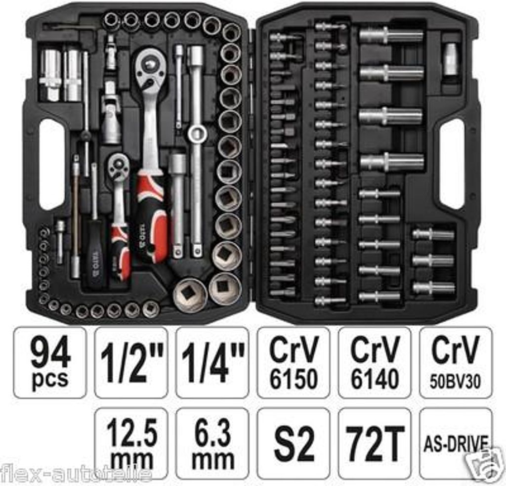 Yato YT-12681, Chrom-Vanadium-Stahl, Schwarz, Metallisch, Produktbild 