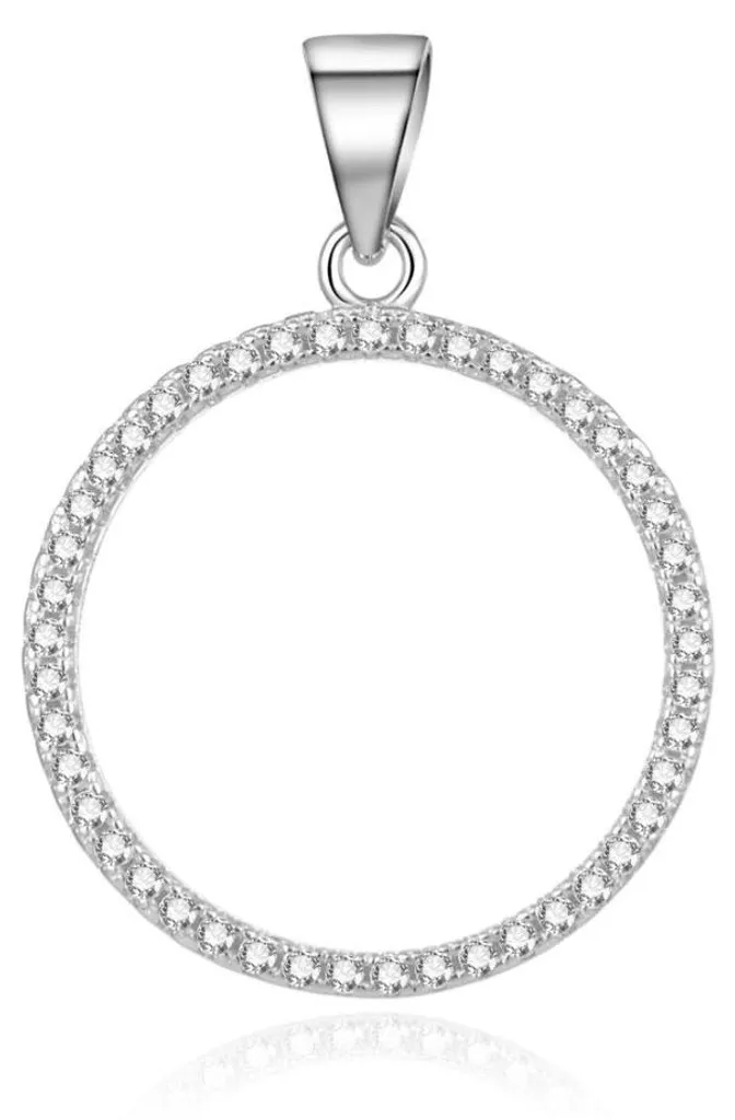 Pendentif argenté zircons scintillants design élégant modèle AGH213