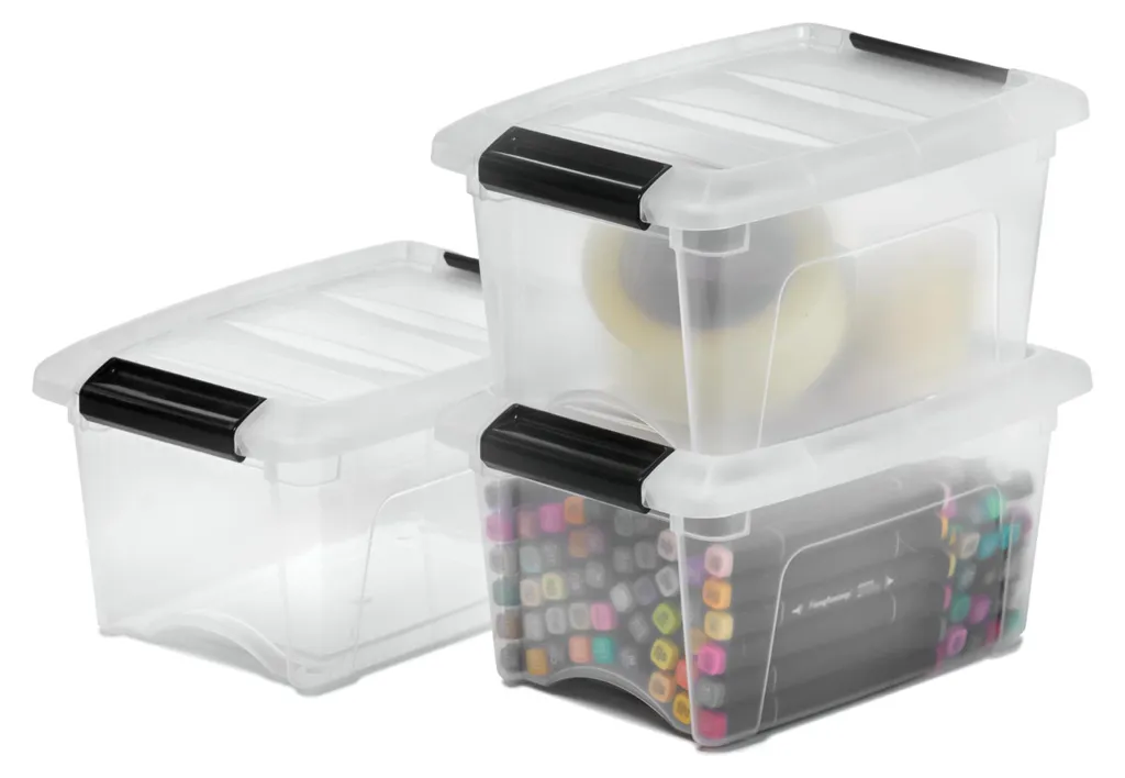 Boîte de Rangement Plastique 5 Litres sans BPA à Fermeture Sécurisée x3
