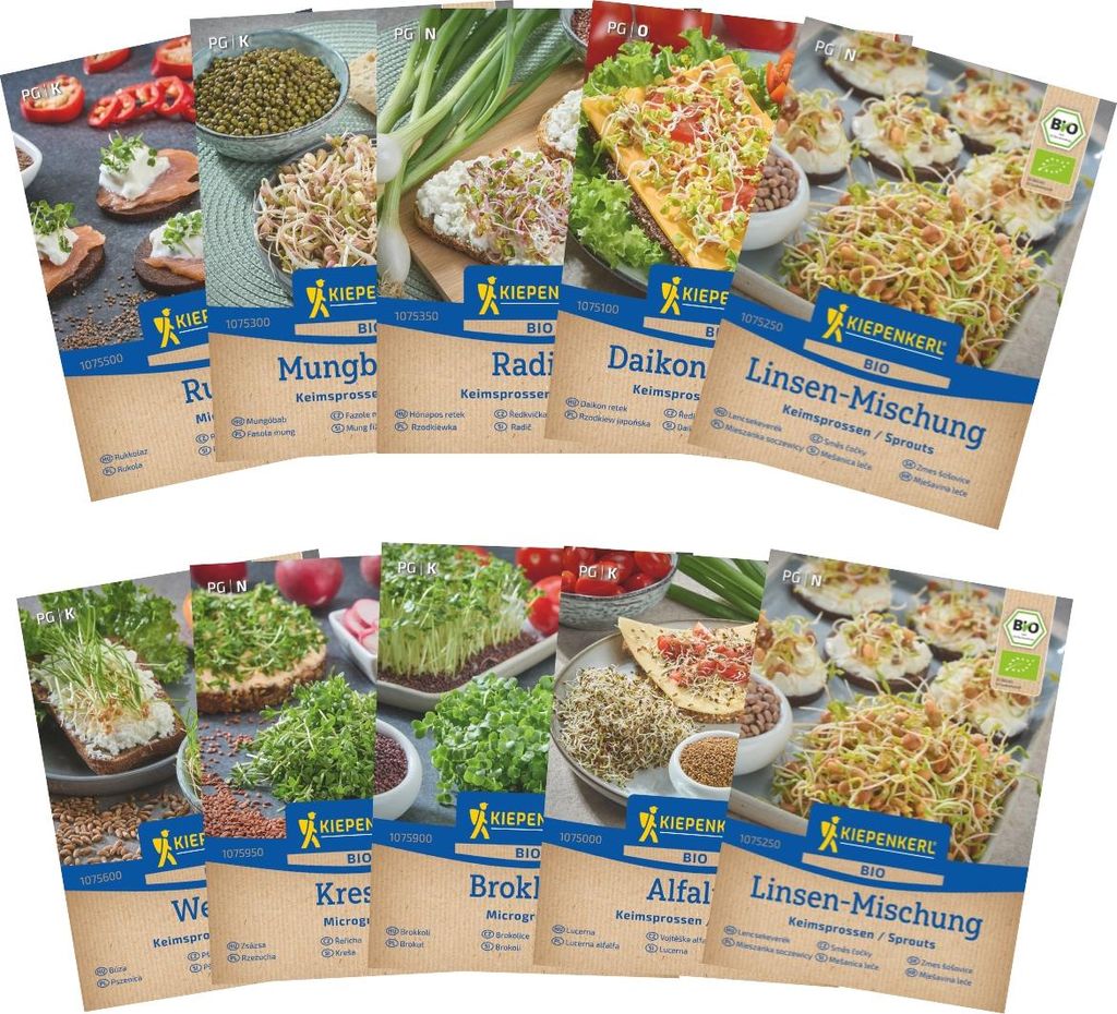 Keimsprossen-Sortiment 10 - verschiedene Sorten Produktbild 