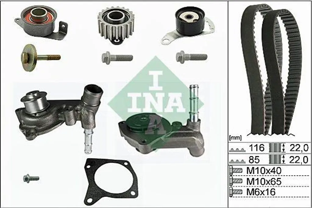 Kit Courroie de Distribution INA 530 0104 30 avec Pompe à Eau Mondeo