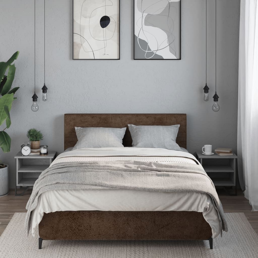 Monderne Nachttisch - klassisches Designn - Nachtschrank für Schlafzimmer -e 2 Stk. Grau Sonoma 40x30x40cm Holzwerkstoff - Nachttische & -schränk...
