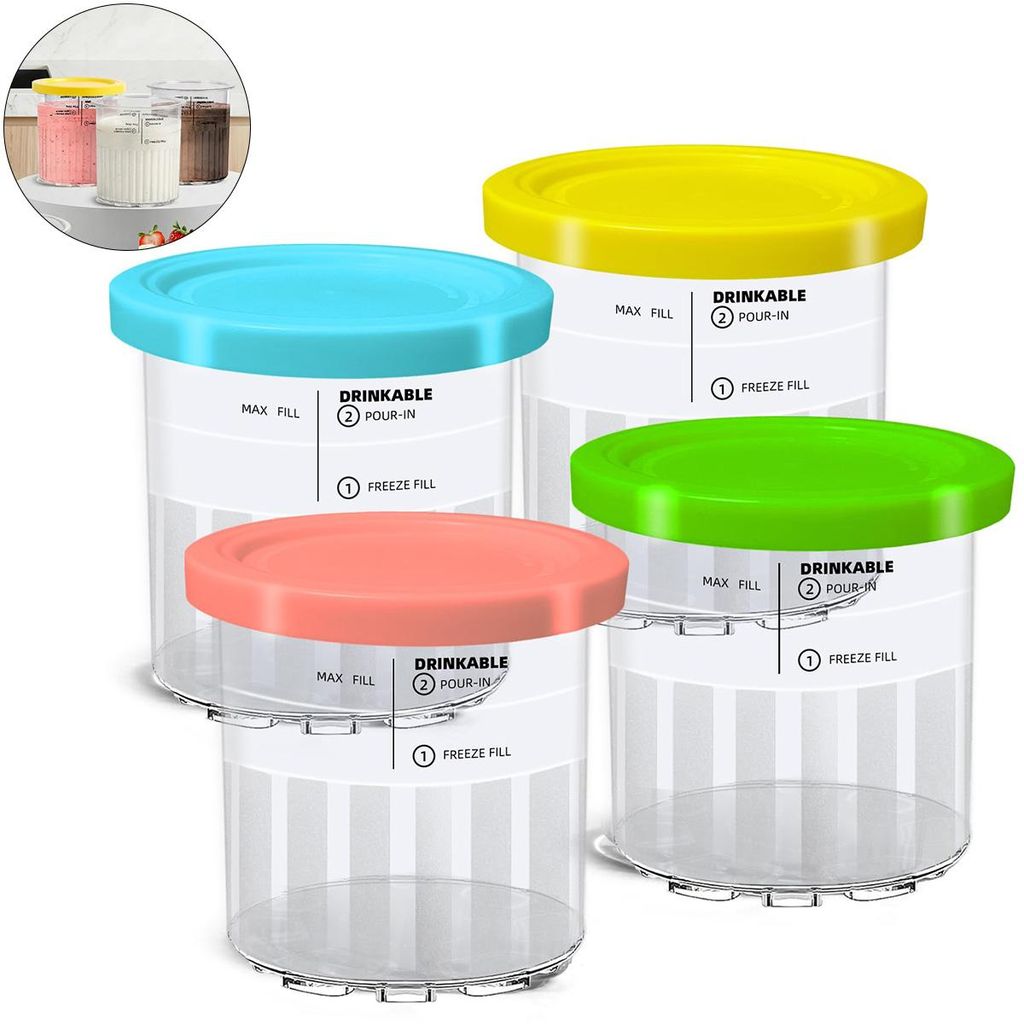 4er Set Eiscremebecher ,24oz (700 ml) kompatibel mit Ninja Produktbild 