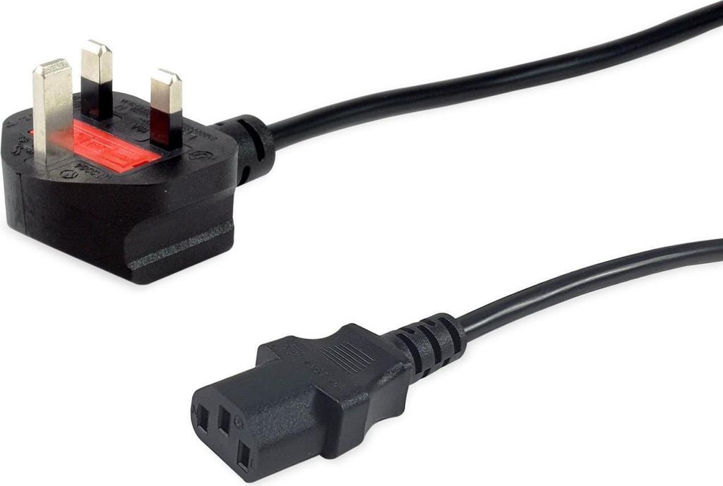 Equip UK Stromkabel, C13 zu BS1363, 7,5m, Schwarz, 10A Sicherung, IEC C13, BS 1363, H05VVH2-F, 250 V, 10 A