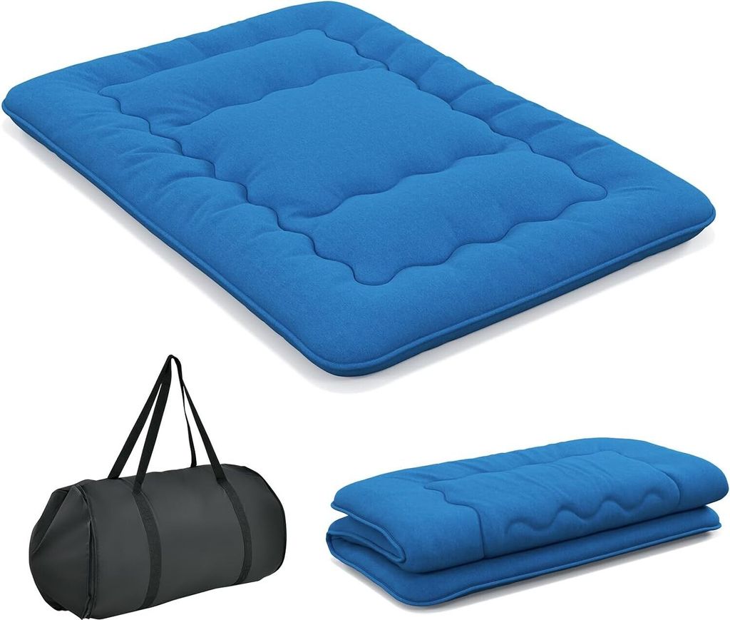GOPLUS Bodenmatratze Tatami, Futon-Matratze mit waschbarem Bezug, Tatami-Matratze mit Tragetasche, Campingmatratze, gepolsterte Matratze für Schla...