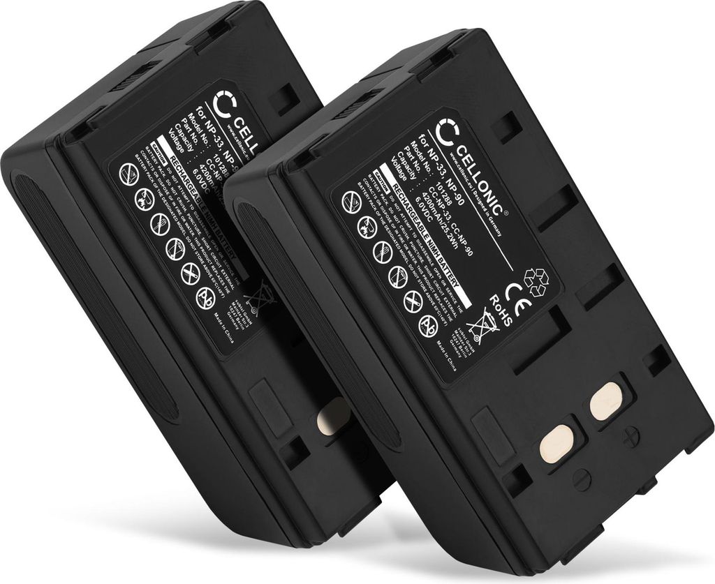 CELLONIC 2x Akku für Kamera Kompatibel mit Sony CCD-F55, CCD-380, CCD-TR2000, NP-33 - (4200mAh, 6V)