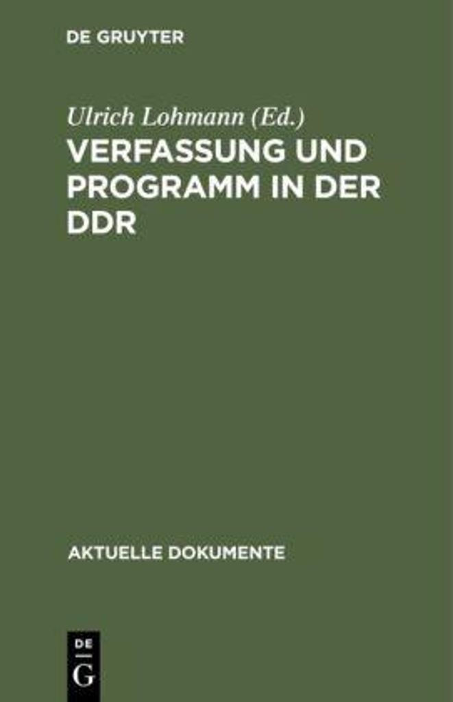 Verfassung und Programm in der DDR