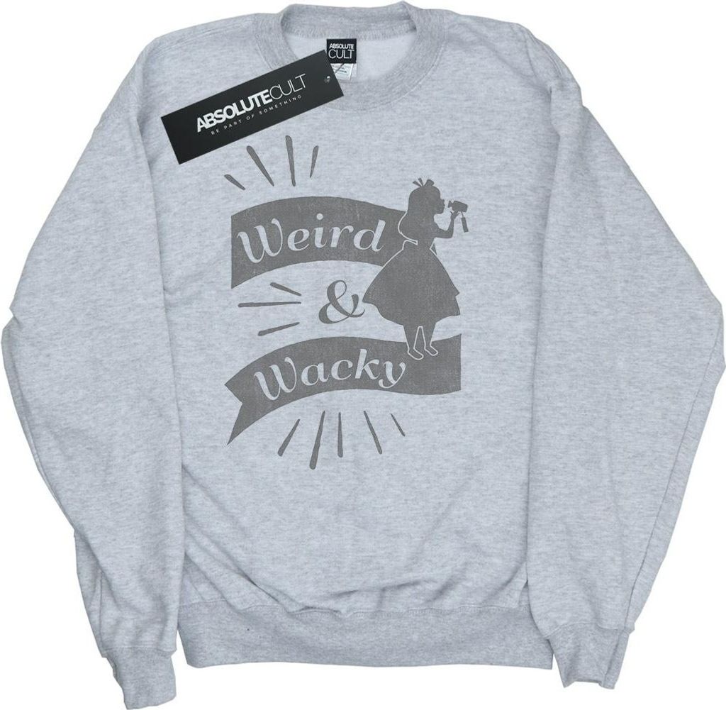 Disney - "Alice In Wonderland Weird And Wacky" Sweatshirt für Damen BI5530 (XL) (Grau meliert)