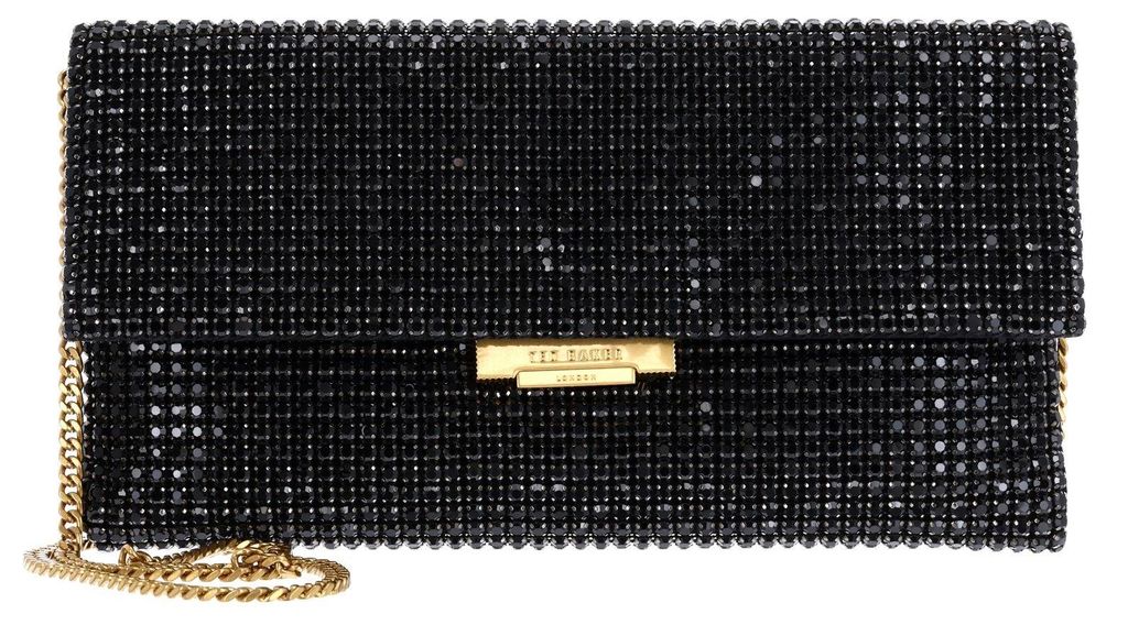 Ted Baker Handtasche Kristin Crystal Long Fold Over Crossbody Bag Black schwarz
