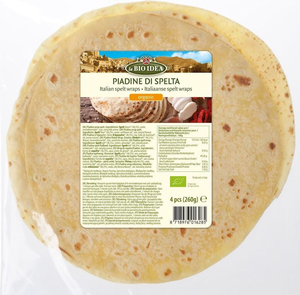 PIADINA  SPELTTORTILLA 260 g - LA  IDEA Productafbeelding 