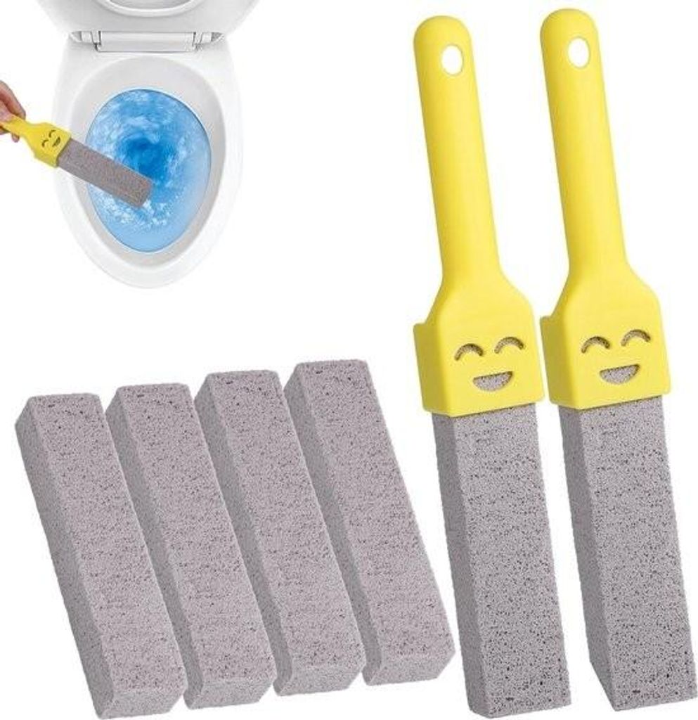 Bimsstein für Toilette - Reinigungsstein mit Griffen - Auswechselbarer Toiletten-Bimsstein - Natur-Bimssteinstäbe - Bad und Schwimmbad - 6 Stück
