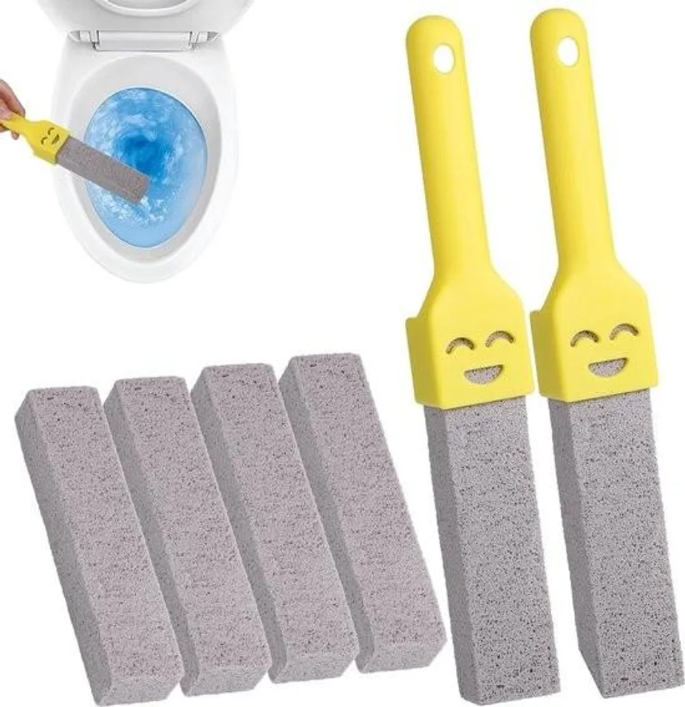 Kit 6 Pietre Pomice WC Ecologiche - Pulizia Naturale con Manico