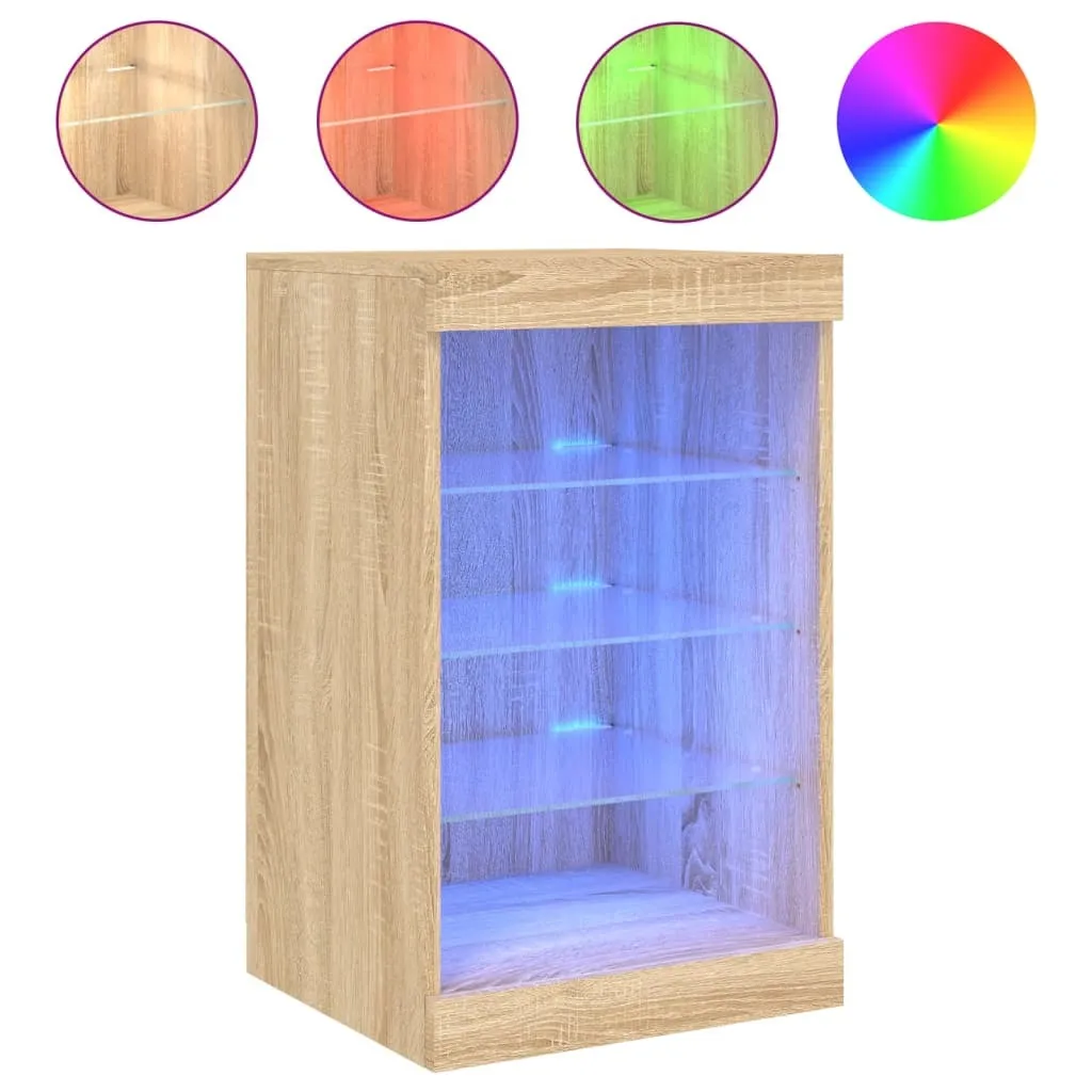 Credenza LED Rovere Sonoma 41x37x67 cm | Mobile Smart Luci RGB