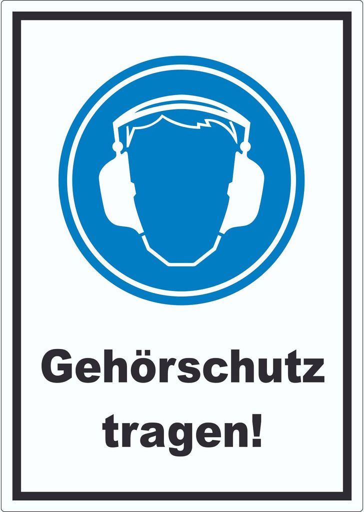 Gehörschutz tragen Aufkleber A2 (420x594mm)