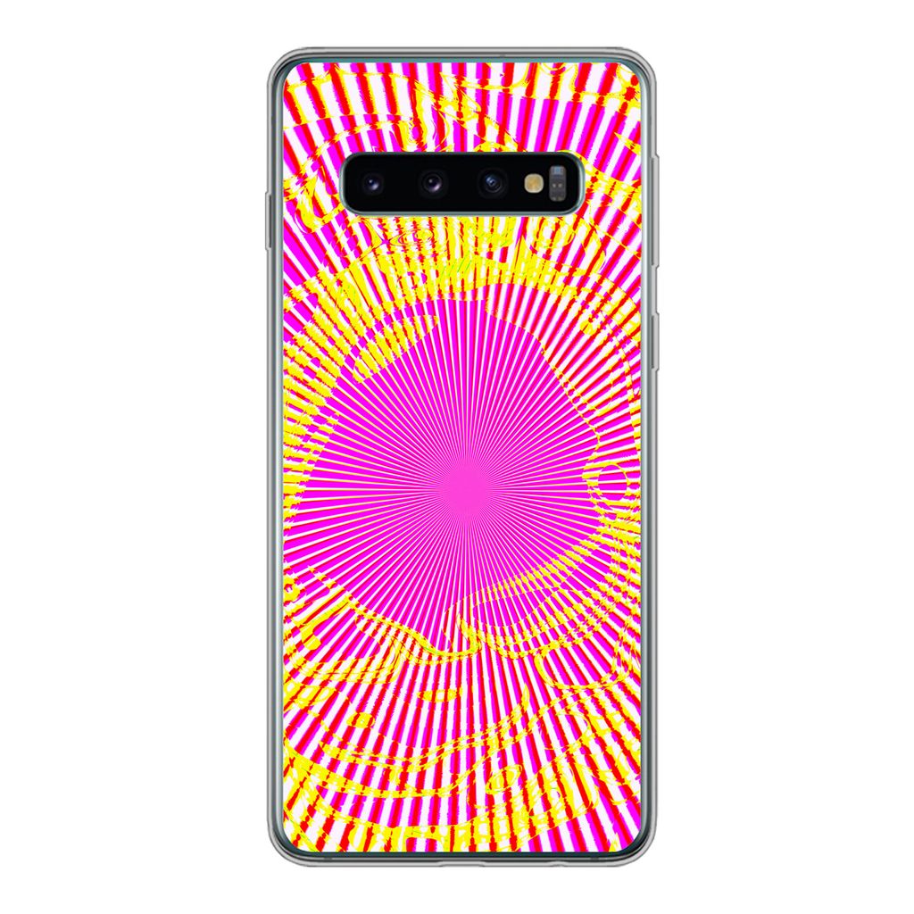 MuchoWow Handyhülle Schutzhülle Hülle für Samsung Galaxy S10 Kunst - Jet - Psychedelisch Silikon Softcase Handy Hülle - Handytasche