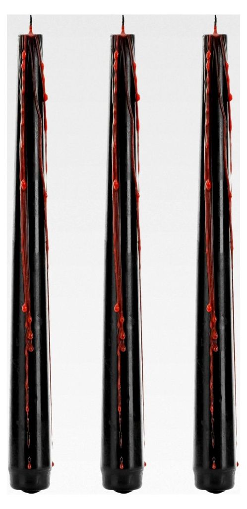 Blutkerzen 20,4 cm Wachs - 3er Set blutende Kerzen - Partydekoration für Halloween, Kostümparty und Gruselparty - Motto Vampire, Hexen, Gothic, H...