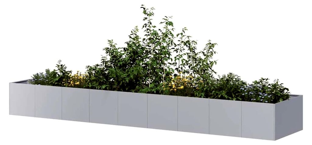 Pflanzgefäß Hochbeet Blumenkübel für Garten und Balkon 360x80x40 cm verzinkter Stahl