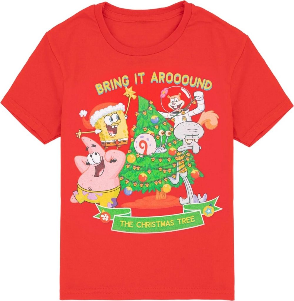 SpongeBob SquarePants - T-Shirt für Kinder NS7887 (146-152) (Rot)