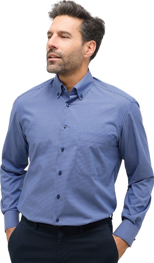 Eterna Freizeithemd Comfort Fit blau kariert Baumwolle ml5 Produktbild 
