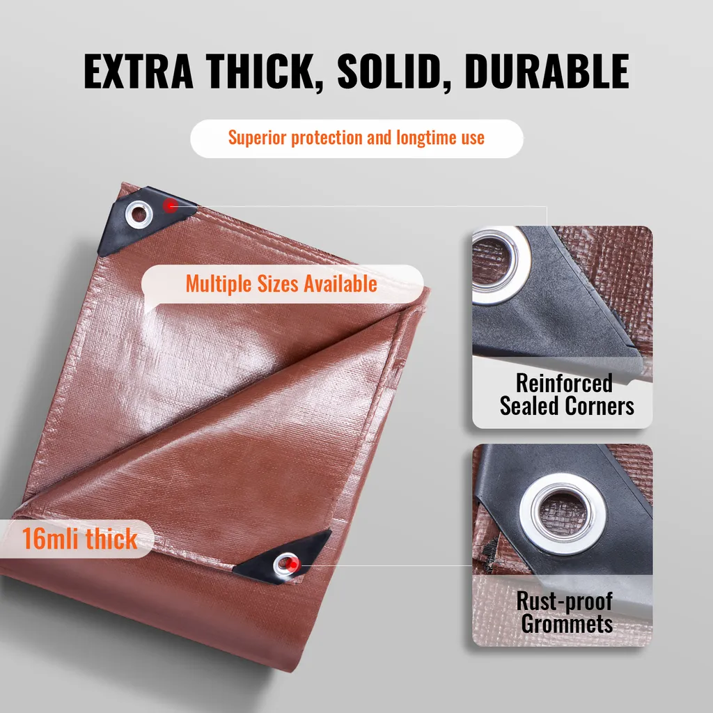 Bâche de Couverture en Tissu PE Imperméable 12m pour Extérieur - 3