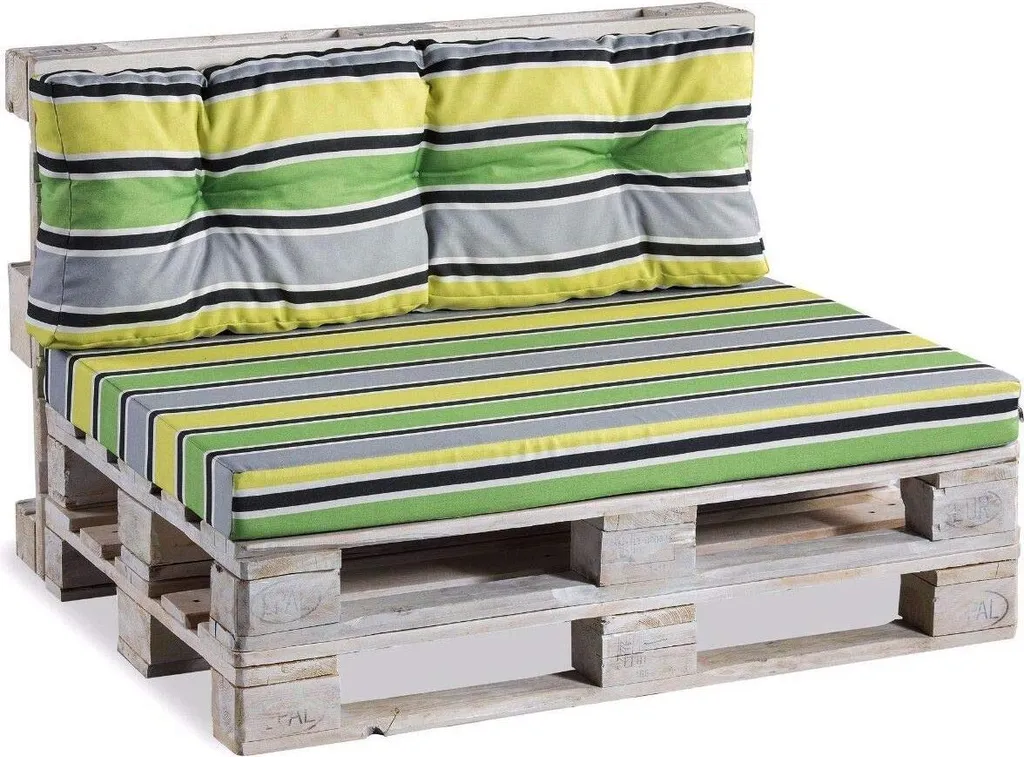 Coussin de dossier pour canapé palette 120x50 cm piqué coloris Vert