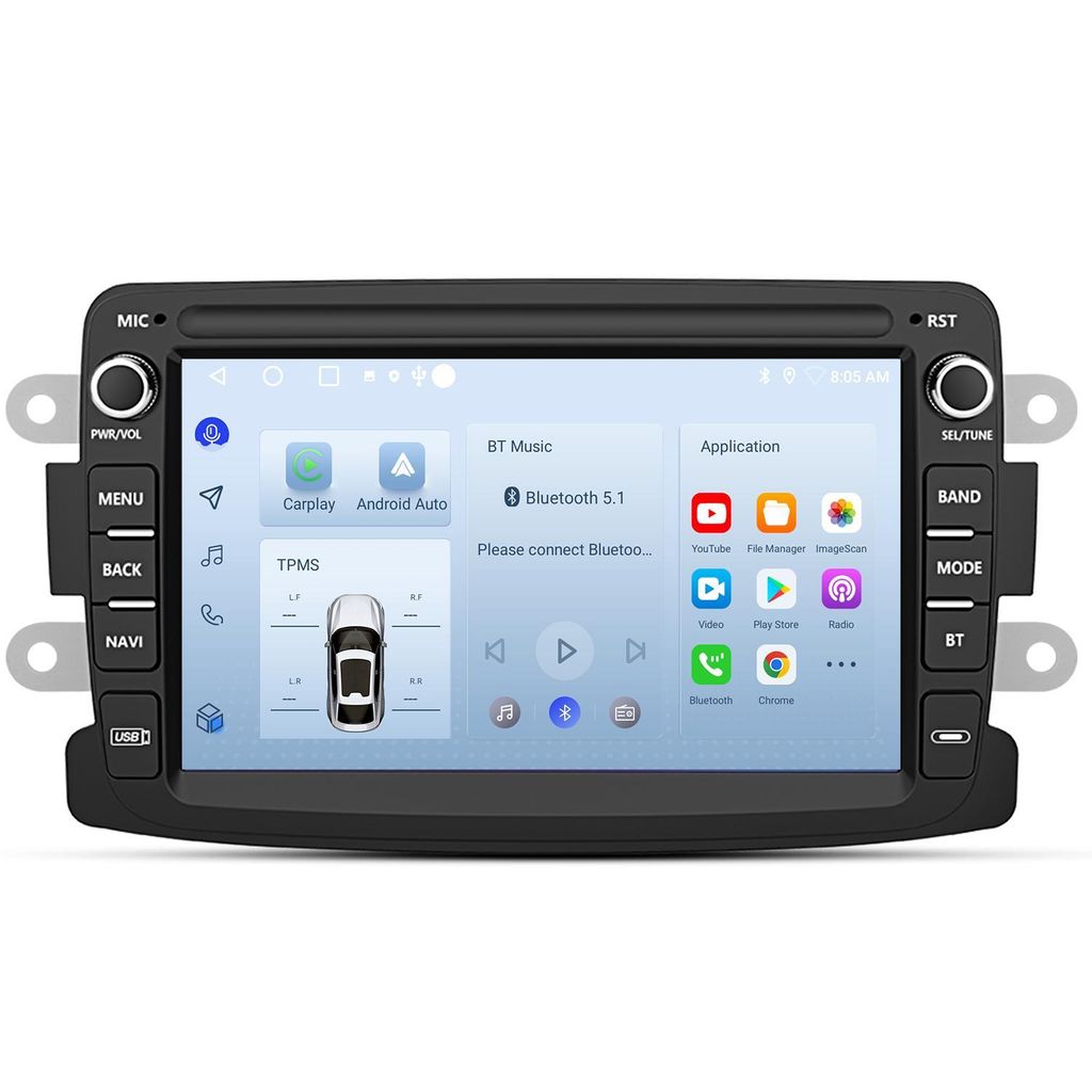 Android autorádio 7 palců 64 GB pro Dacia Obrázek produktu 