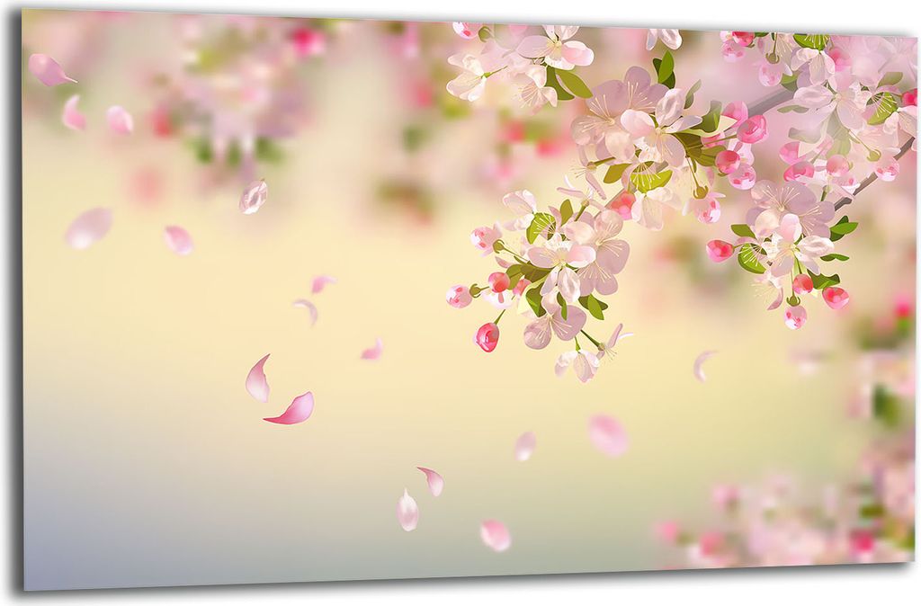Herdabdeckplatte Glaskeramikkochfeld-Abdeckung Spritzschutz Glas 80x52 Blumen