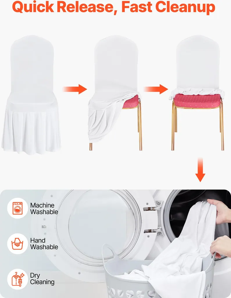 Housse de Chaise Mariage et Réception Blanche - Pack de 30 pour Fêtes