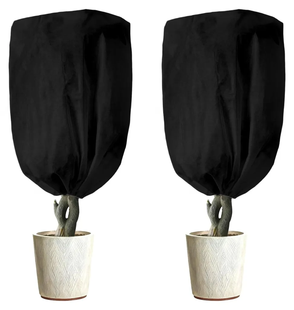 Housse hivernale anti-gel noire 80x120cm avec cordon de serrage robuste