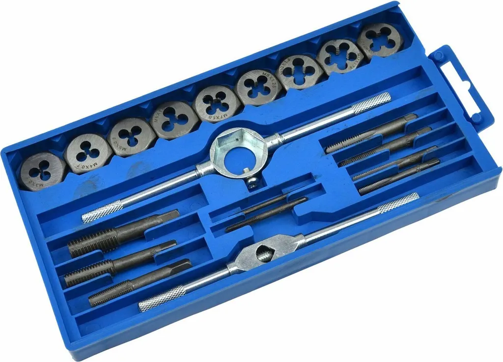 Assortimento Maschi e Filiere 20pz Acciaio Legato - Standard Industriale