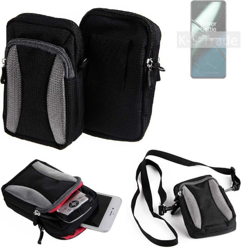 K-S-Trade Holster Schutz Hülle kompatibel mit OnePlus 11 Handy Hülle Gürteltasche Umhängetasche mit Zusatzfach schwarz