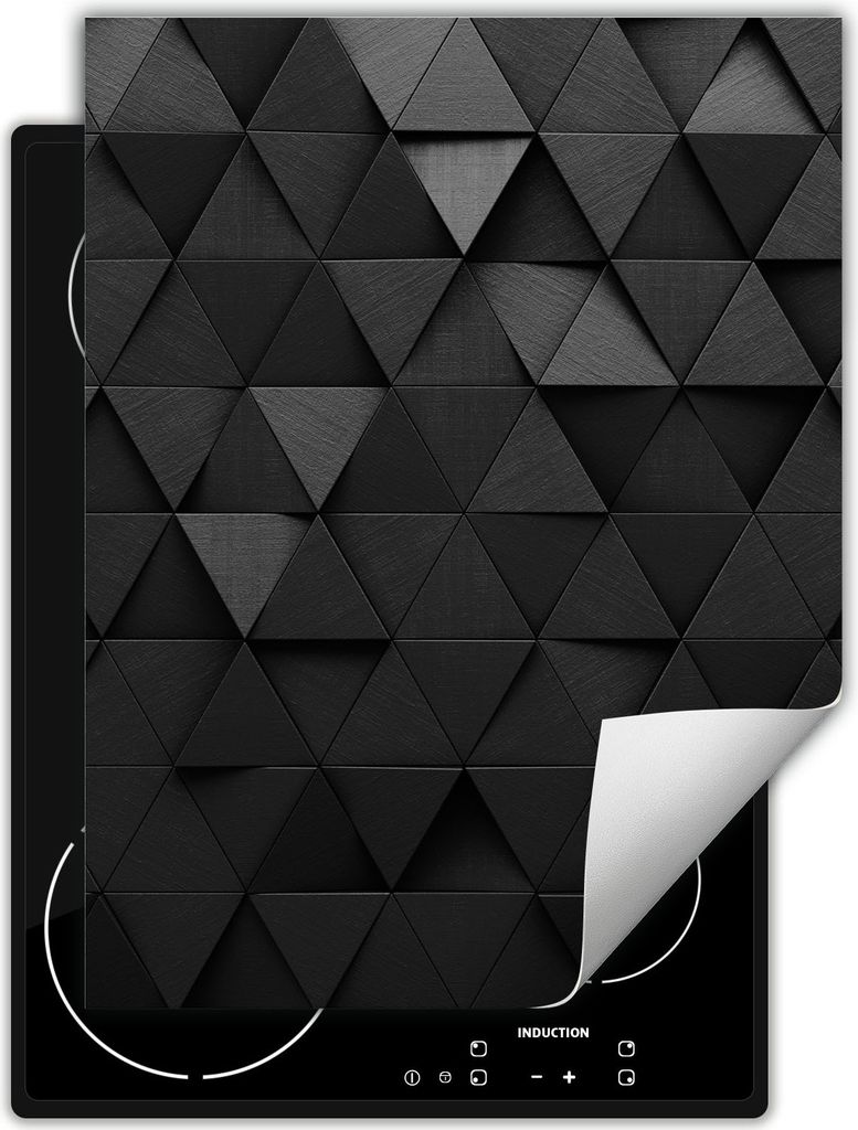 DarHaus Herdabdeckplatte Einteilig Küche Abdeckplatte für Glaskeramikfeld Abdeckung Induktionskochfeld Aufrollbare Matte 40x52 cm, dunkelgrau 3D