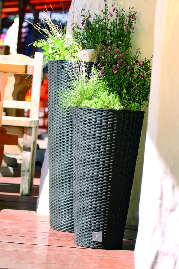 Vaso per piante e fiori TUBUS PROSPERPLAST in polipropilene bianco H 57