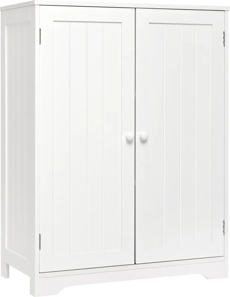 Meuble de Rangement Salle de Bain Blanc avec Étagère Réglable 80x60cm
