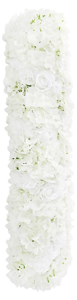 Künstliche Blumenwand - Paneel - 1 m - Seide - Rosen, Hortensien, Dahlien - Hochzeits-Hintergrund, Innenbereich Wohndeko - Weiß