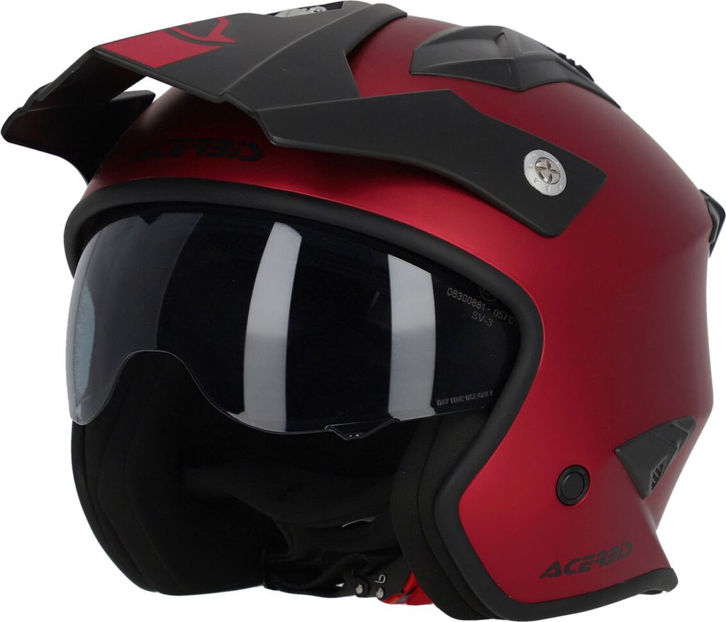 Jet Helm ACERBIS Jet Aria Metallic Matt Rot größe L