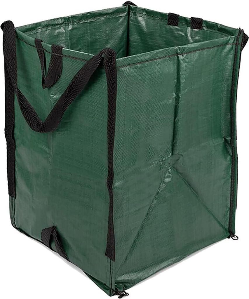 Robuster Abfallsack für Haus und Garten, 48 Gallonen gewebtes Polypropylen, wiederverwendbarer Gartensack für Rasen und Laub mit verstärkten Tra...