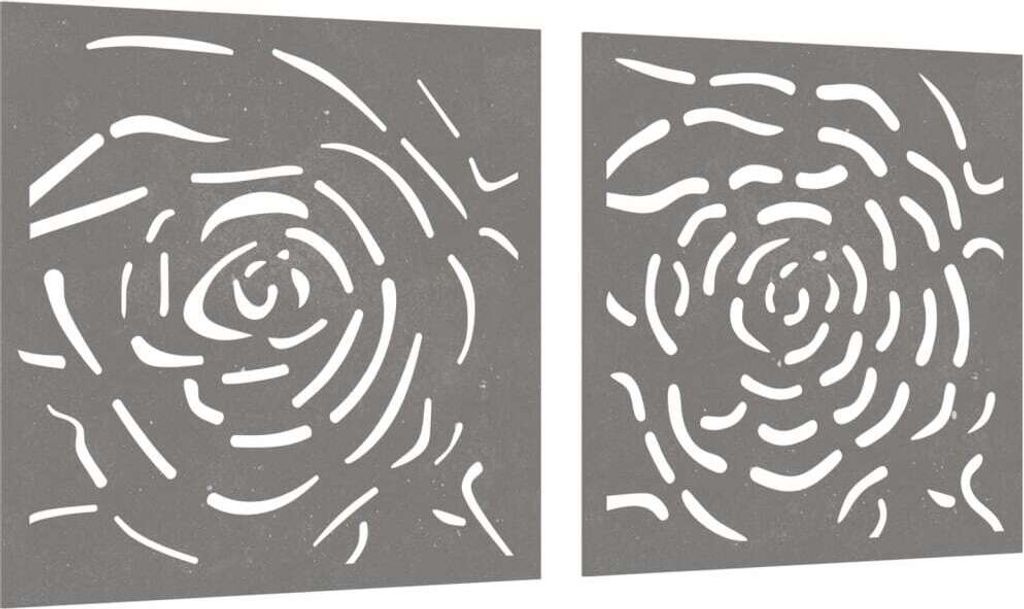 Stabli 2-tlg. Garten-Wanddeko 55x55cm Cortenstahl Rosen-Design - DE764017 - Leinwandbilder