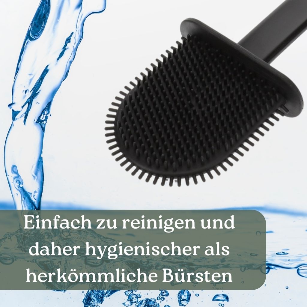 Klobürste Silikon schwarz Wandmontage Silikon Produktbild 5