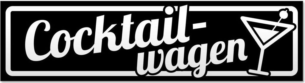Kiwistar - Autoaufkleber - Schwarz - 20 x 5,3 cm - Cocktailwagen mit Glas invertiert - Hinweis Aufkleber Sticker für Auto, Kfz, Fahrrad, PKW, LKW
