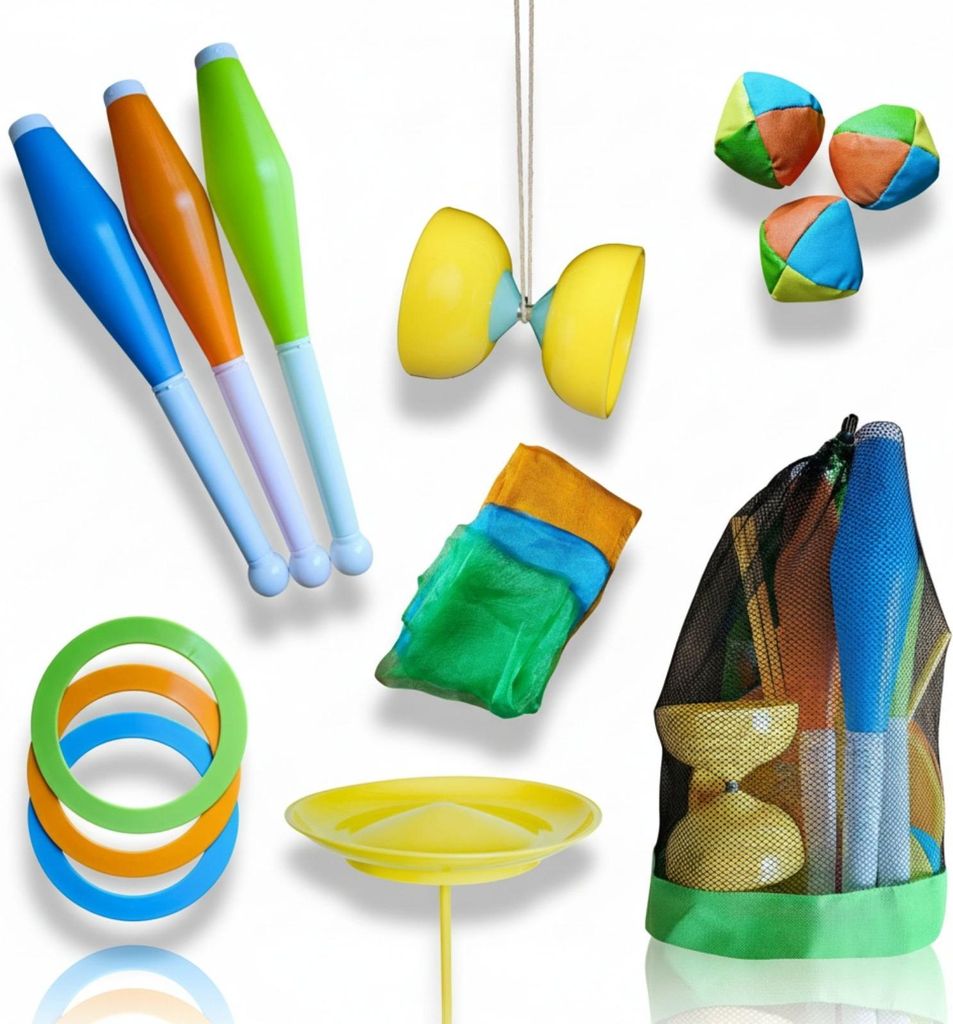 Jonglier-Set für Kinder - 16-teiliges Zirkus-Set mit Produktbild 