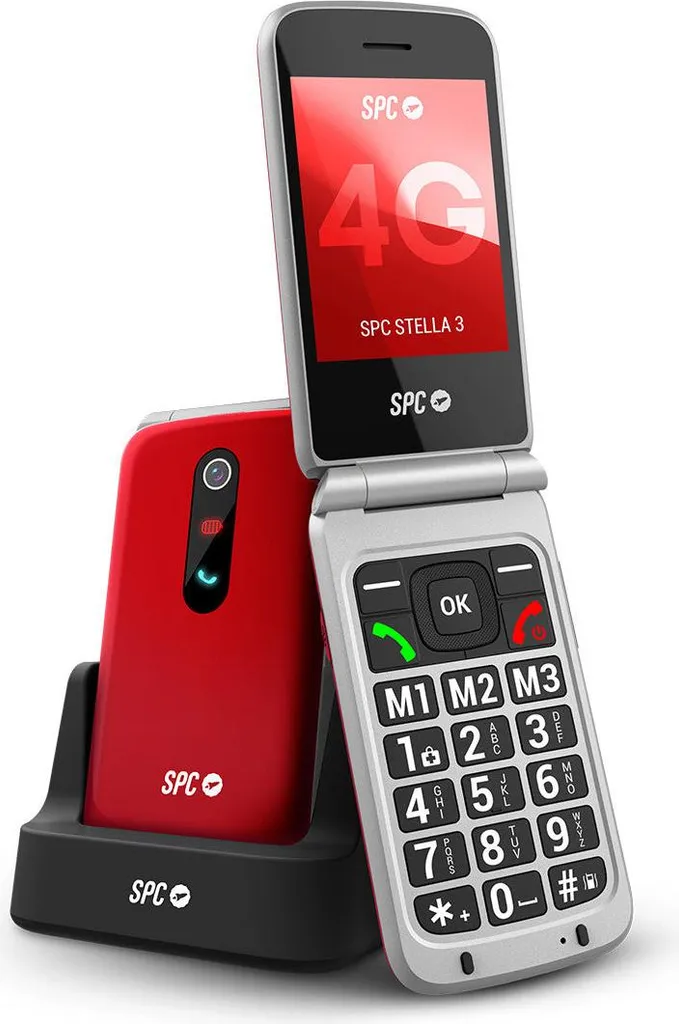 Telefono Anziani SPC Stella 3 Rosso 4G: Tasti Grandi e SOS facile