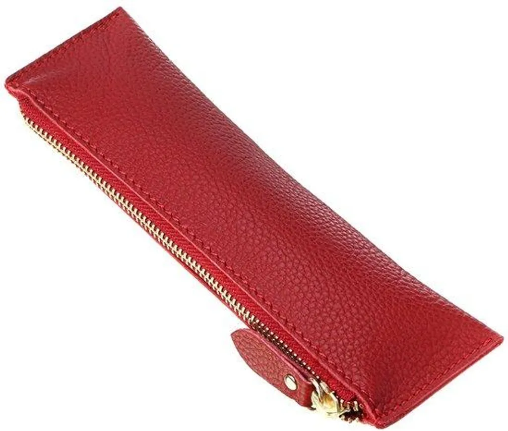 Trousse scolaire en cuir souple pour crayons et stylos de collège