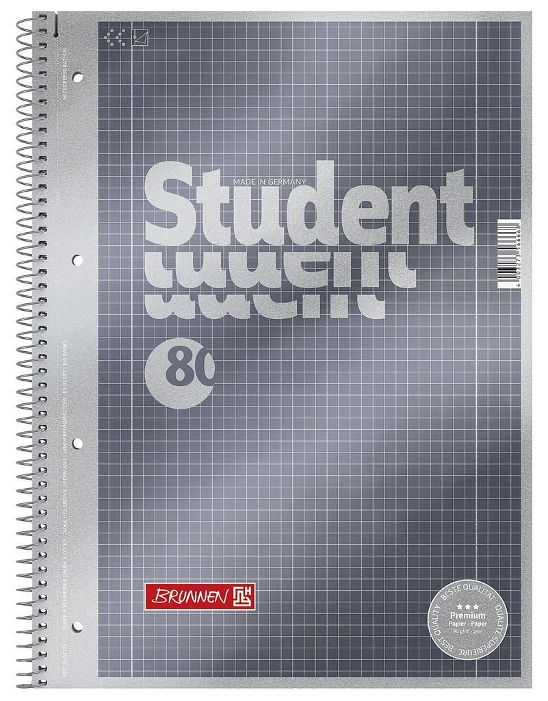 BRUNNEN 1067128 Collegeblock Student Premium A4, Obrázok produktu 