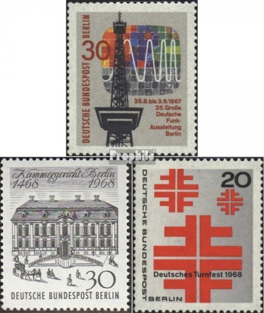 Briefmarken Berlin (West) 1967 Mi 309,320,321 (kompl.Ausgaben) postfrisch Funkausstellung
