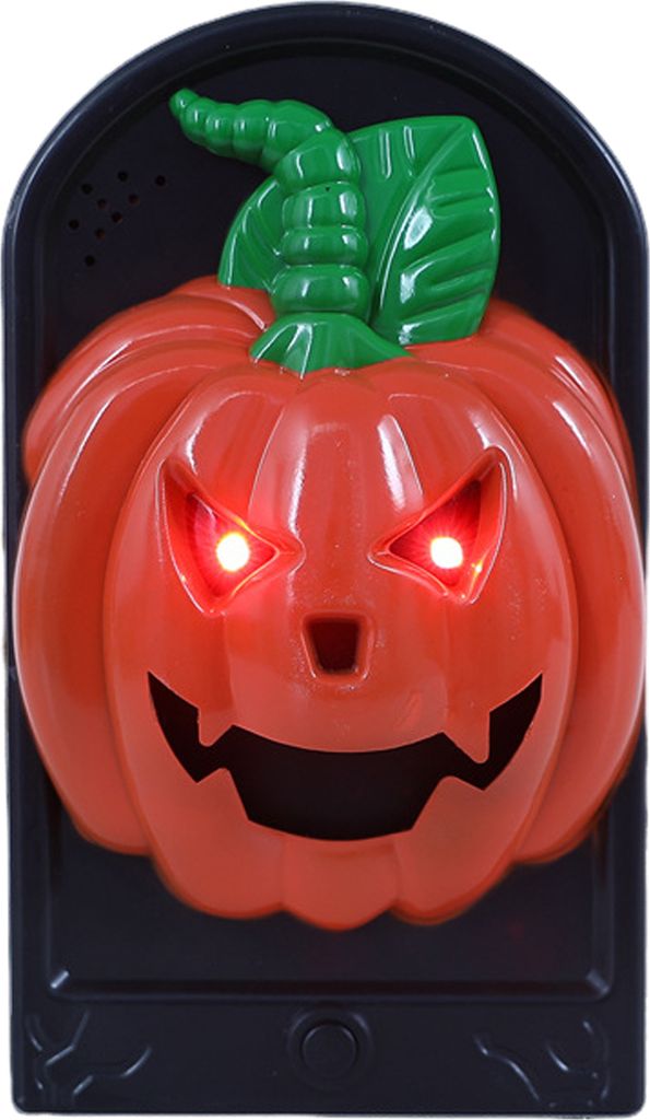 Halloween-Totenkopf-Türklingel, animiertes Skelett, Kürbis-Hexe, Türklingel mit leuchtenden Augen und gruseligen Geräuschen, Spukhaus-Requisite...