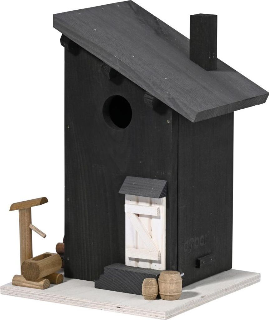 Dobar Nistkasten Onkel Bob schwarz 18,5 x 18,5 x 27 cm