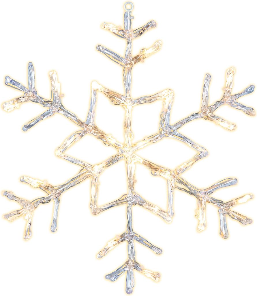 EGLO LED Fensterdeko hängend Antarctica, Hängedeko Schneeflocke, Dekoleuchte, Stahl, Kunststoff in weiss, transparent, warmweiß, IP44