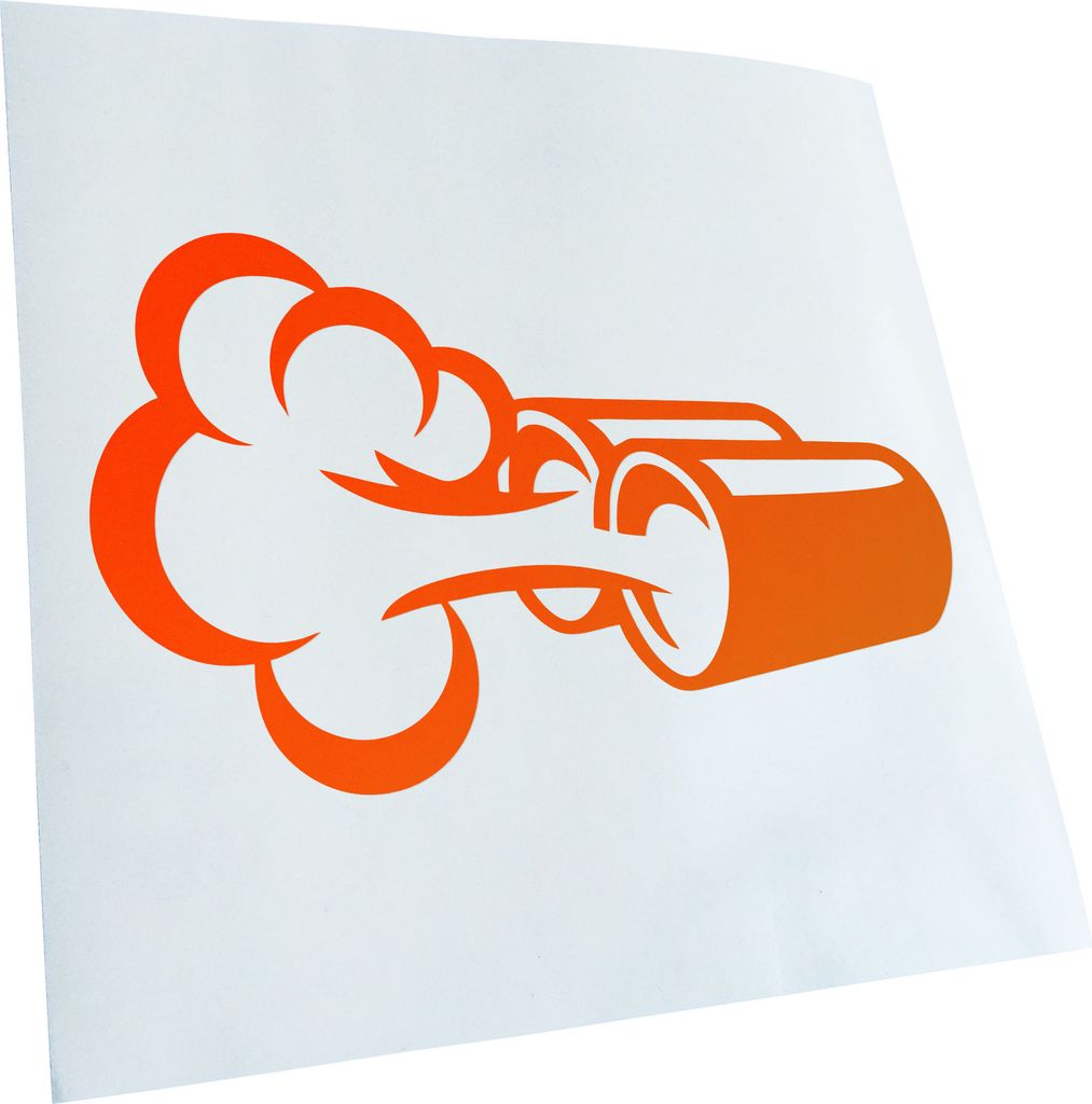 Kiwistar - Autoaufkleber - Auspuff Abgase Feinstaub - Neonorange - 30x18cm - Aufkleber für Auto, Laptop, Fahrrad, LKW, Motorrad mehrfarbig JDM Dec...